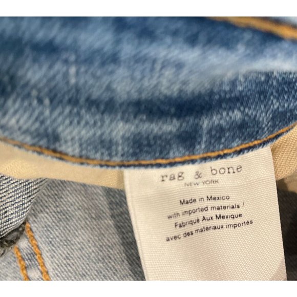 Rag & Bone JEAN Cate Mid-Rise Ankle Skinny Distressed Hem Medium Blue 26 NWT - Picture 7 of 13